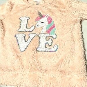 Unicorn sweater LOVE in sequins - girl's size 8